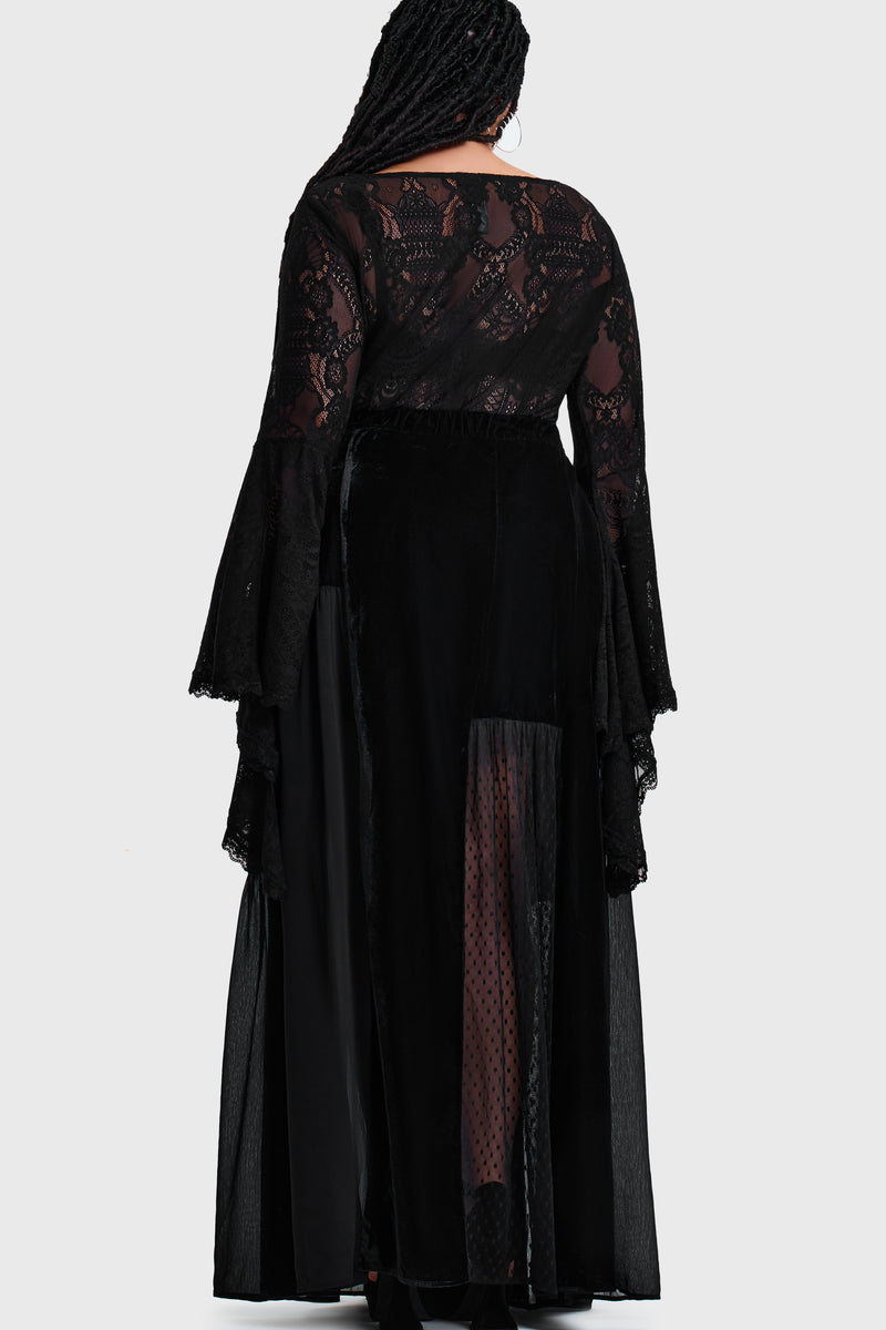Estria Hex Chiffon Maxi Skirt