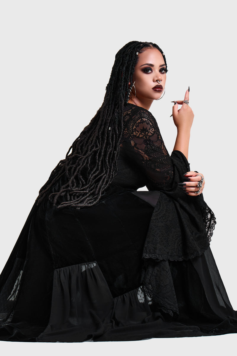 Estria Hex Chiffon Maxi Skirt