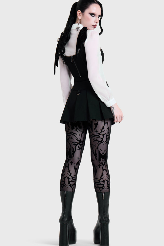 ETERNALLY YOURS FLOCKED MESH LEGGINGS