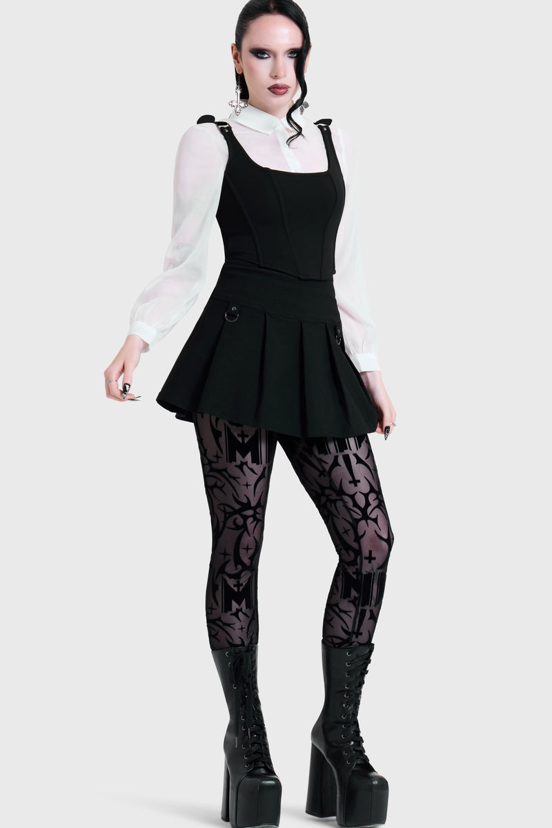 ETERNALLY YOURS FLOCKED MESH LEGGINGS