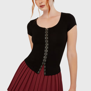 Eye C U Cap-Sleeve Top