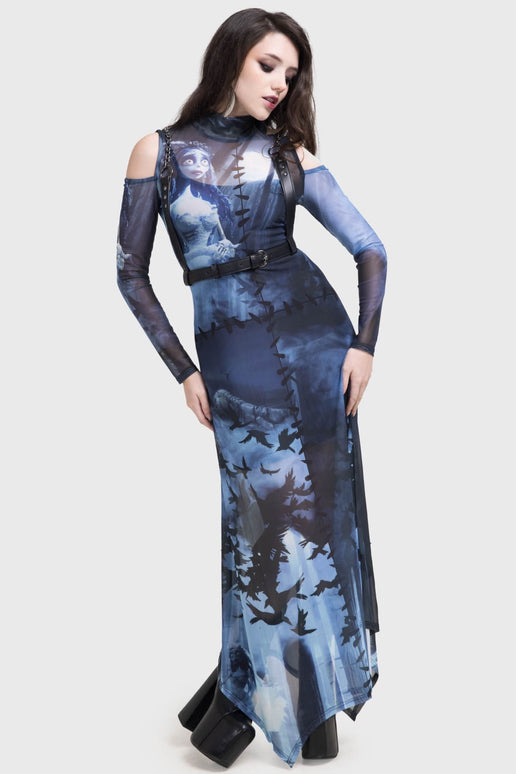 Killstar Misty Night 70s Maxi Mekko Musta