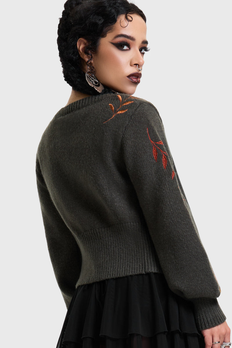 Faela Cropped Knitted Cardigan