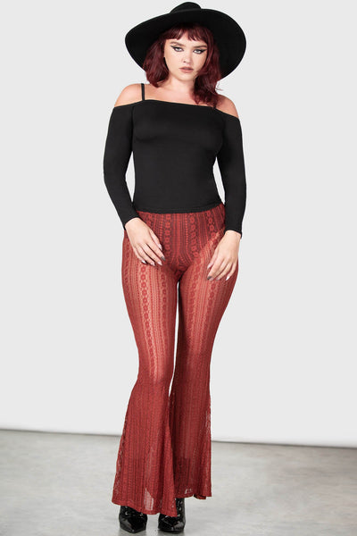 Plus Size Ribbed Flare Pants