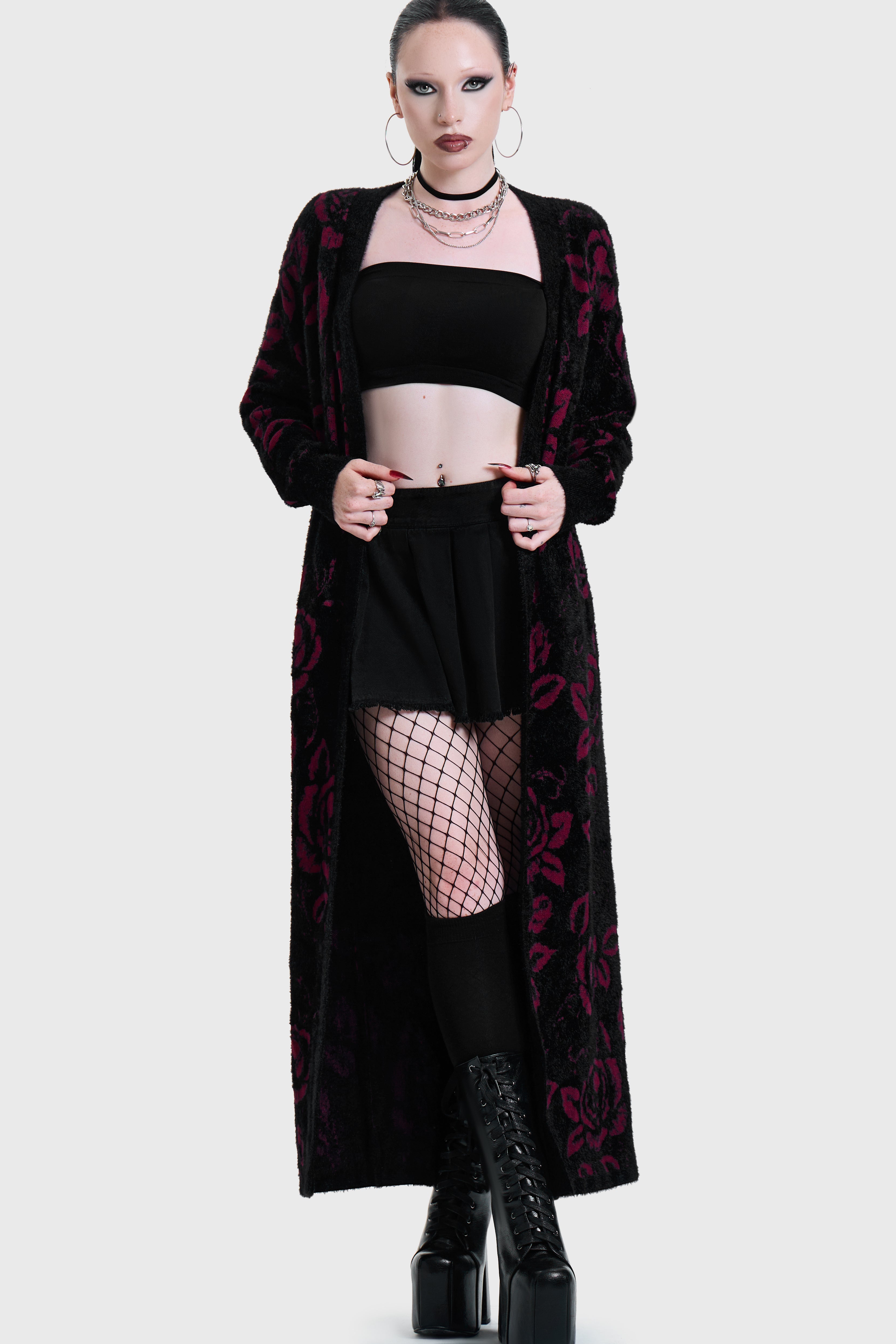 Funeral Rose Knitted Cardigan ‐ KILLSTAR