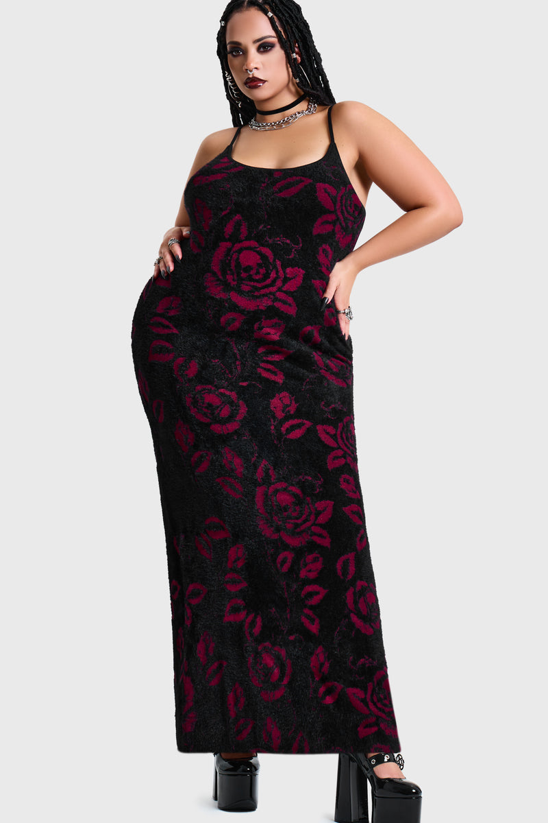 Funeral Rose Knitted Maxi Dress