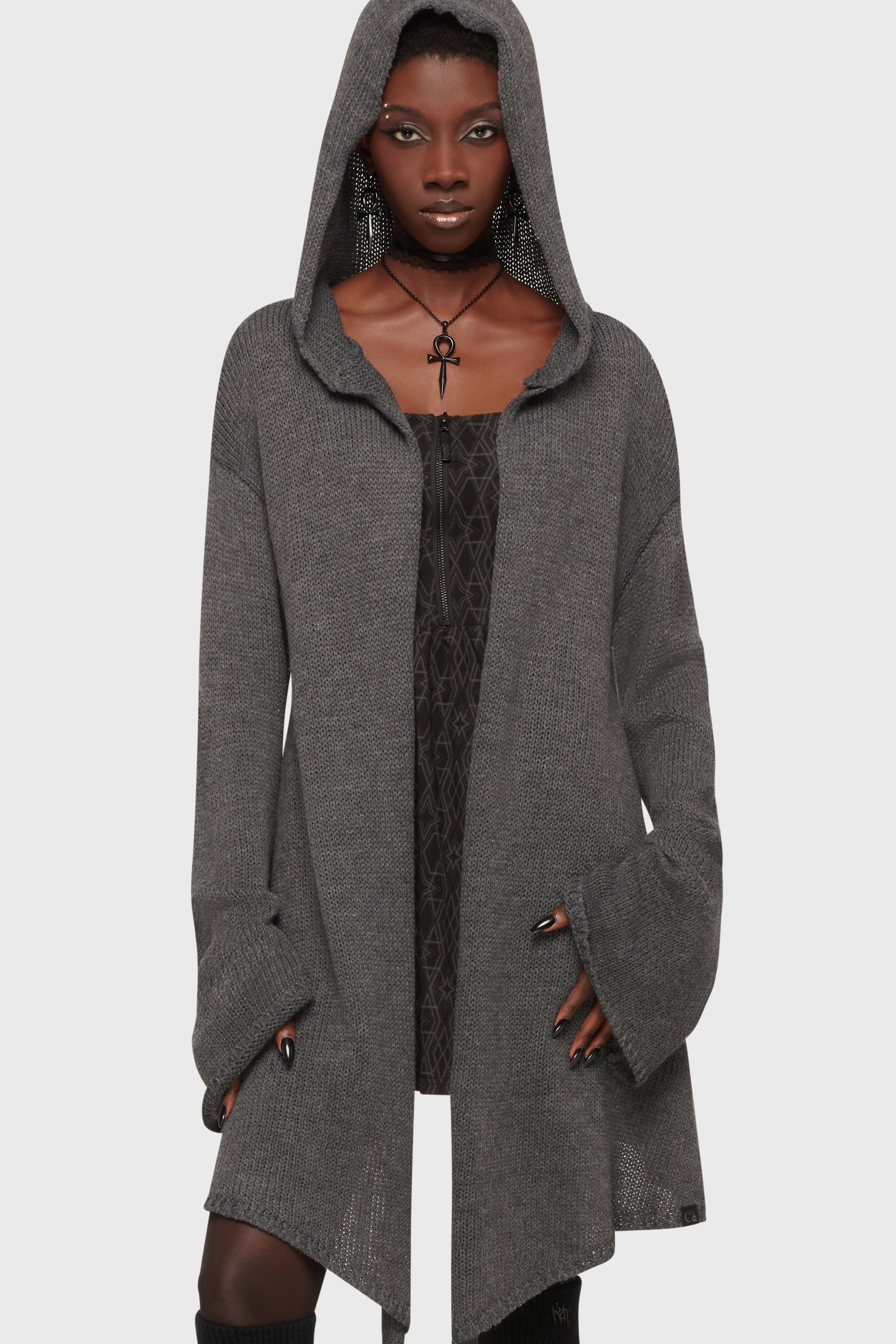 Forget Wishing Knit Cardigan [Grey] ‐ KILLSTAR