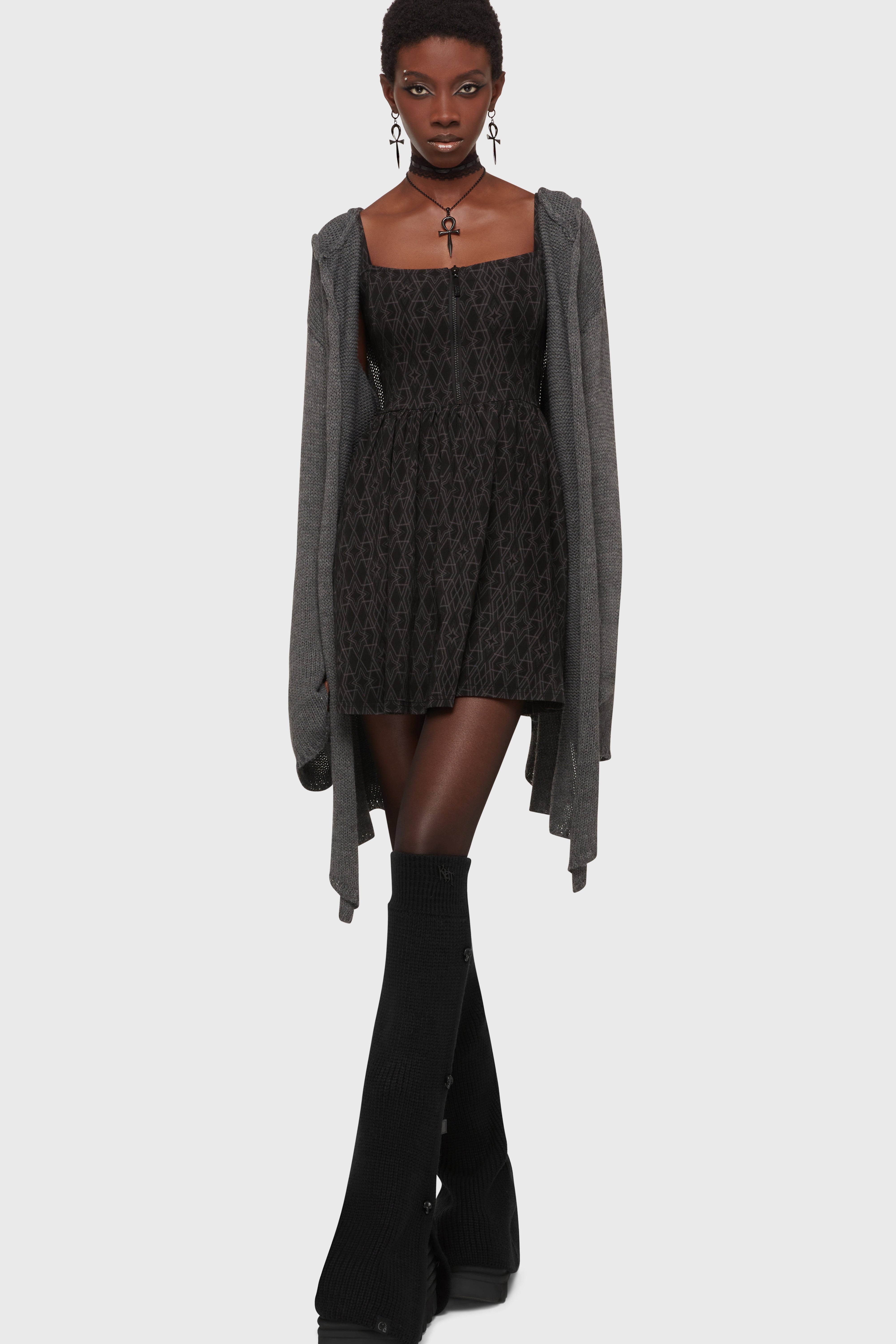 Forget Wishing Knit Cardigan [Grey] ‐ KILLSTAR