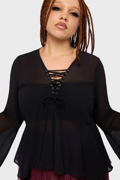 Gaia Adorned Long Sleeve Top