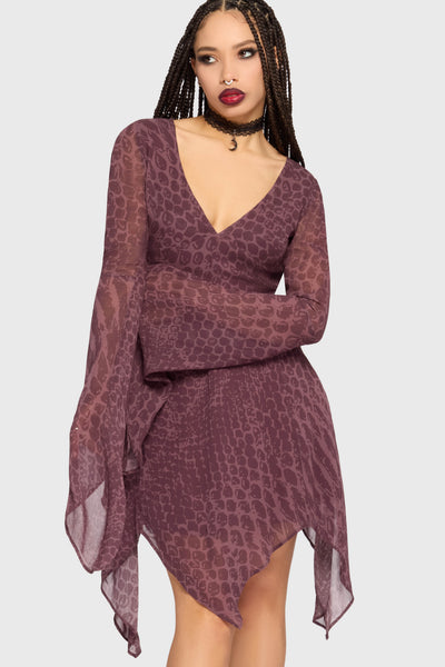 Gaia Adorned Mini Dress - XL / PURPLE Gaia Adorned Mini Dress - XL / PURPLE