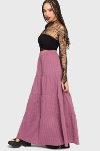 Gaia Adorned Textured Maxi Skirt