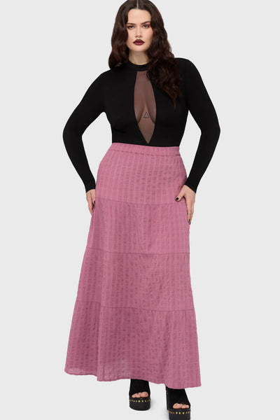 Gaia Adorned Textured Maxi Skirt