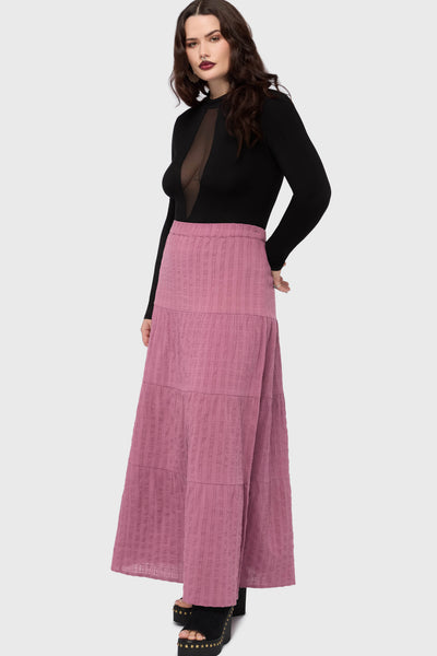 Gaia Adorned Textured Maxi Skirt