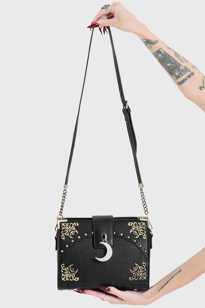 Gold Moon Charm Crossbody Bag