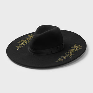 Gold Fern Witch Brim Hat