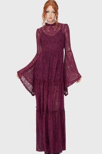 Hecate Lace Maxi Dress [Plum]