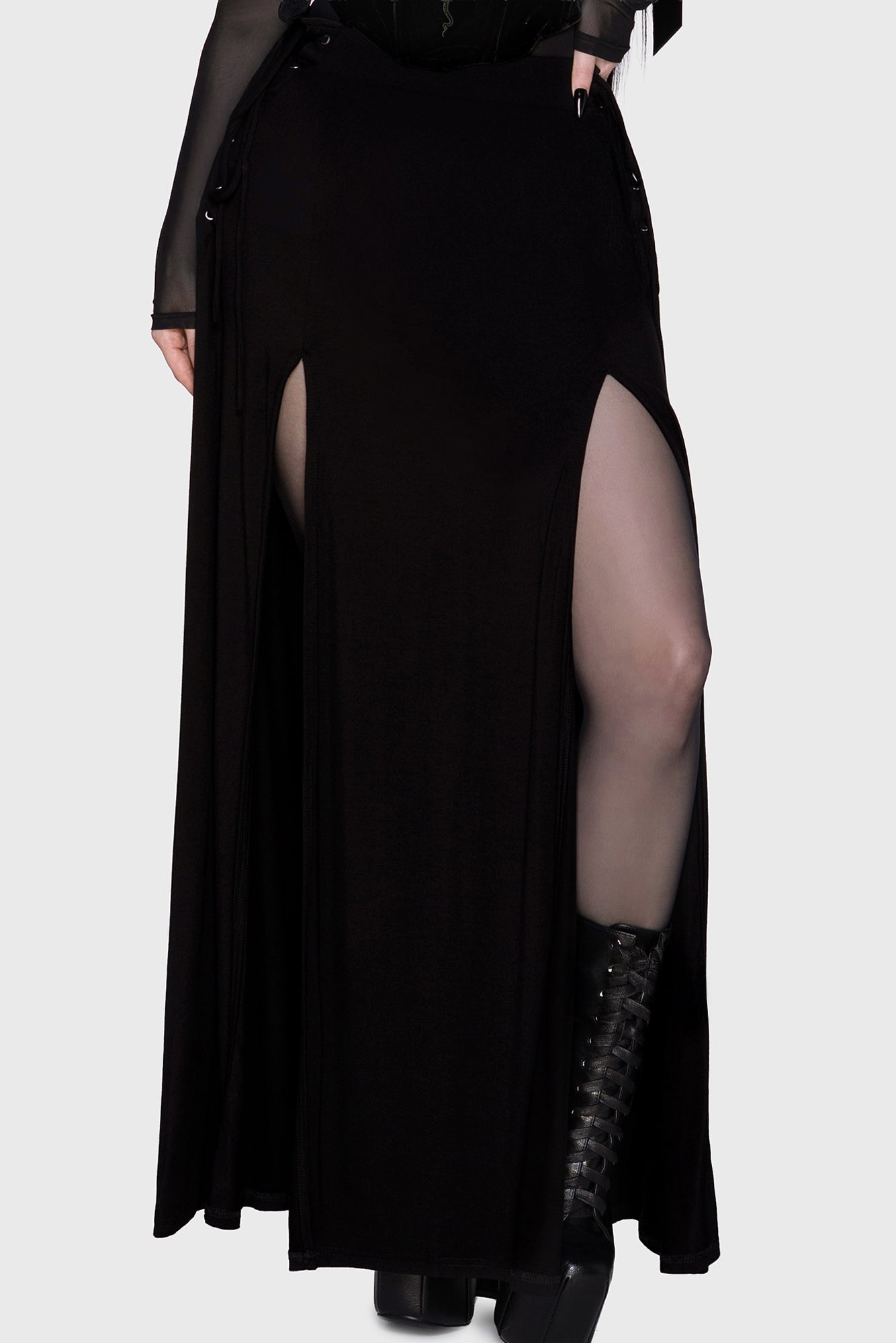 Hellverina Split Maxi Skirt ‐ KILLSTAR