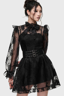 gothic dress short Plaid Lace Up Mini Dress, Purple / L (Bust 88 cm) Choose from long or short options for any occasion Allegra K Women's Lace Mesh
