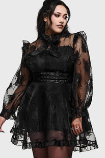 black gothic dress plus size Rosegal Women Vintage Goth Sleeveless Overlay Dress(Black_1/M) Black Wedding Dresses Sinister Gothic Plus Size Black