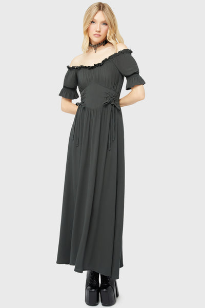 Jocasta Maxi Dress Short Sleeve [GREEN]