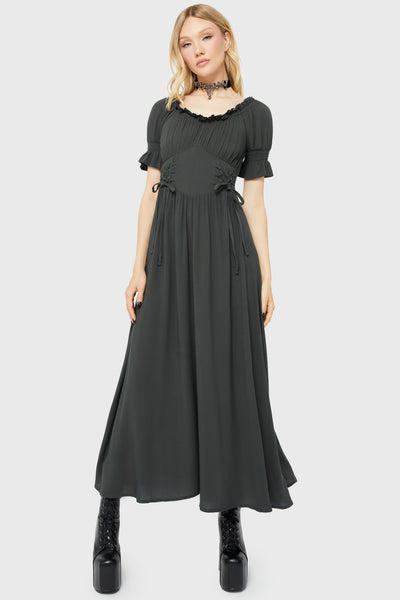 Jocasta Maxi Dress Short Sleeve [GREEN]