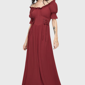 Jocasta Maxi Dress Short Sleeve [RED]