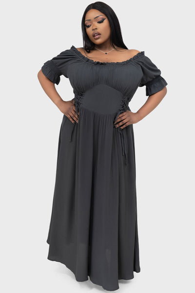 Jocasta Maxi Dress Short Sleeve [GREEN]