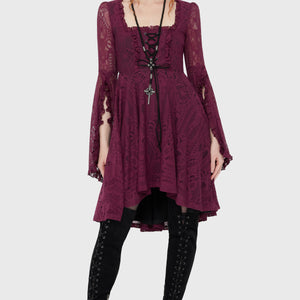Killing Kisses Lace Maiden Dress Plum