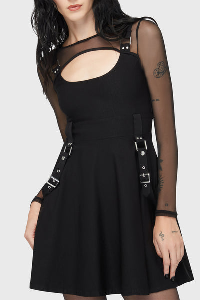 killstar bodycon dress Distressed Stripe Bodycon Dress