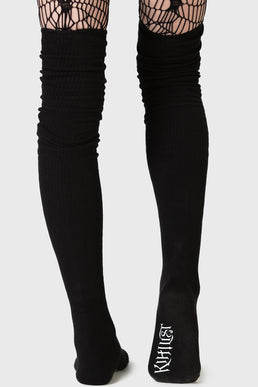 Bow Cut-Out Lace Knee High Socks