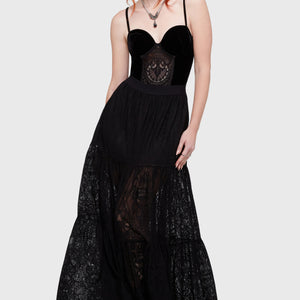 Kiss Of Night Maxi Skirt