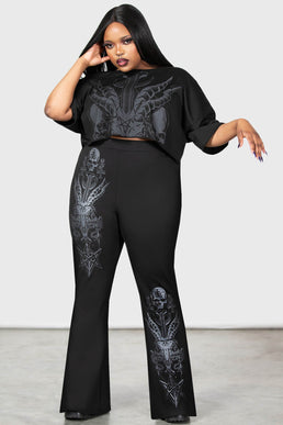 Women’s Plus Size Balloon Puff Sleeve Crop Top and Flare Pants Set Size 3X  / 16