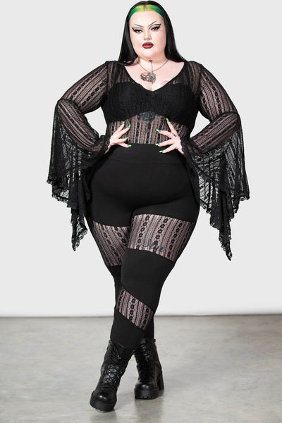 Elena Bodysuit in Black, Lace