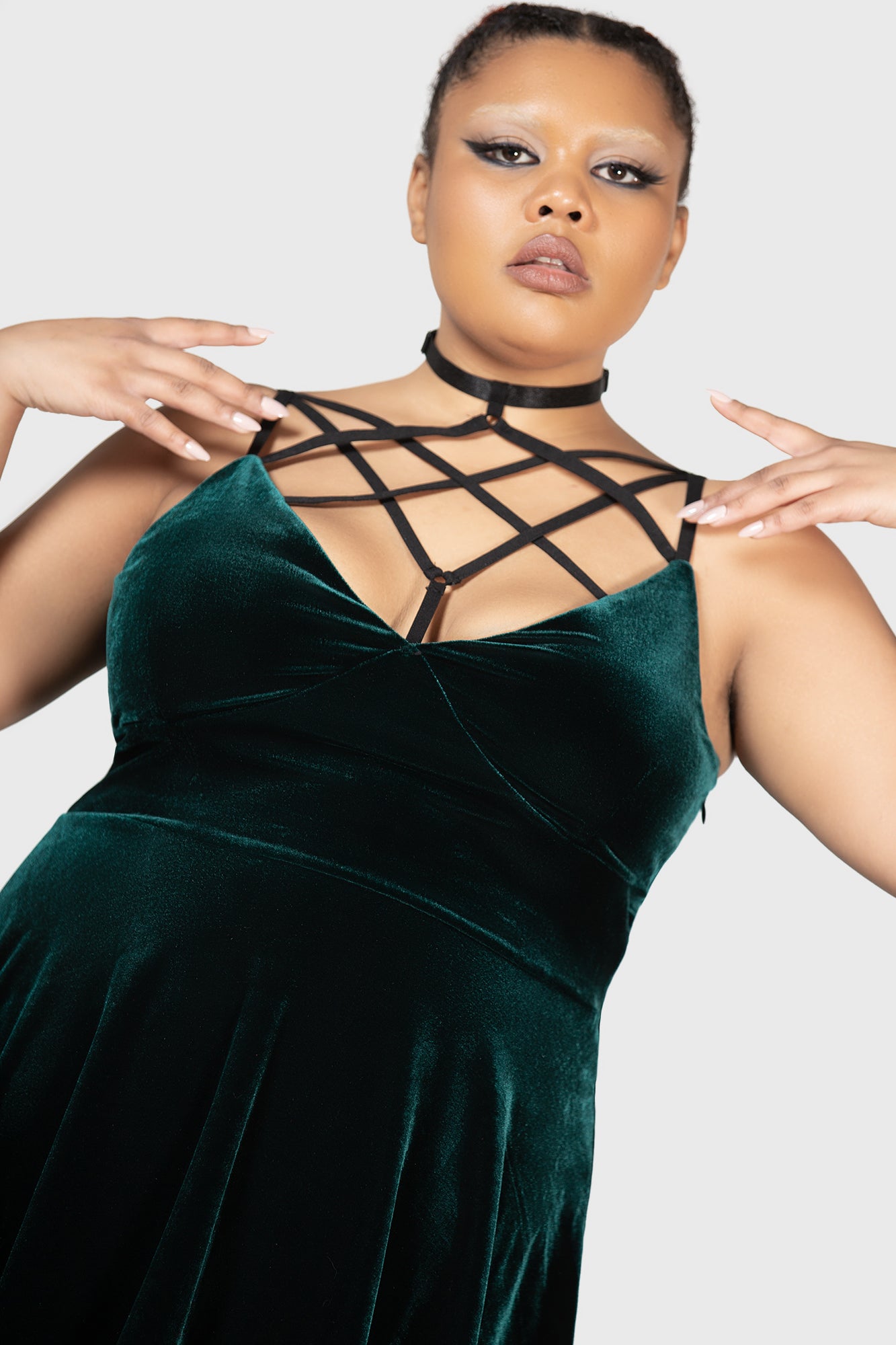 Magica Skater Dress [EMERALD] [PLUS] ‐ KILLSTAR