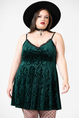 Mistress Of Mayhem Skater Dress [EMERALD]