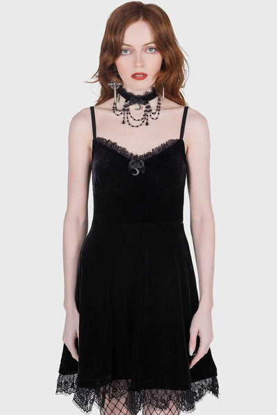 Moonstruck Velvet Skater Dress [B]
