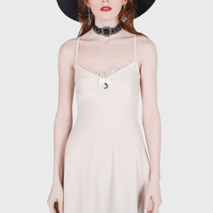 Moonstruck Velvet Skater Dress [Ivory]