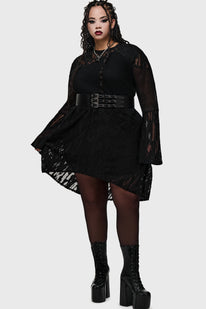 plus size grunge dress Wednesday's Girl Curve mini smock dress in grunge leopard