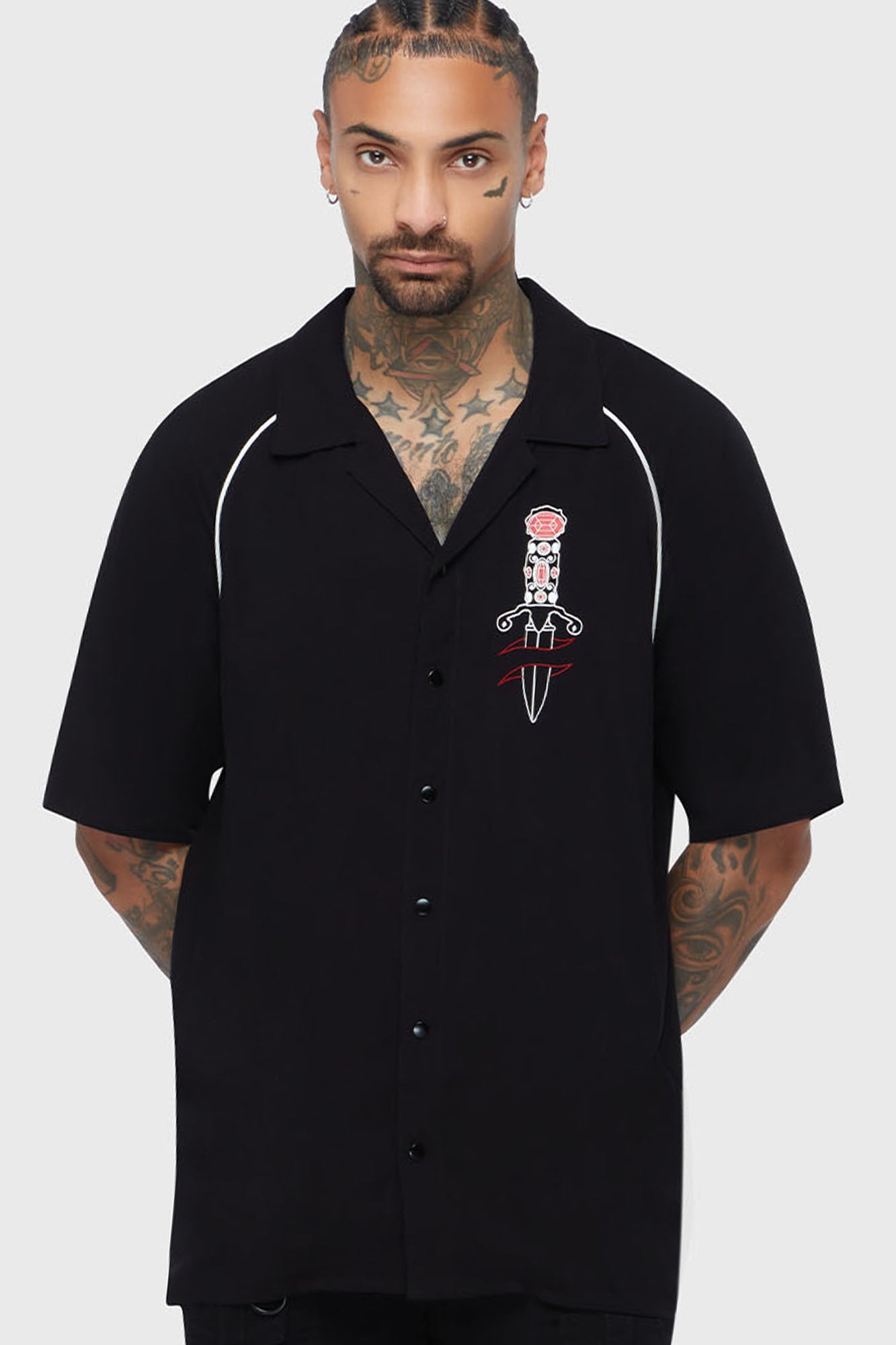 SS2010 ディストレスト　チェーンメイル　ミリタリーシャツ　38 Moonstruck Bowling Shirt ‐ KILLSTAR