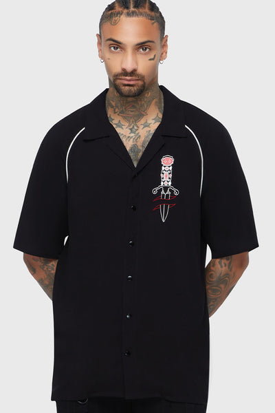 bowling shirt dress IDA Bowling Shirt Linen Mini Dress