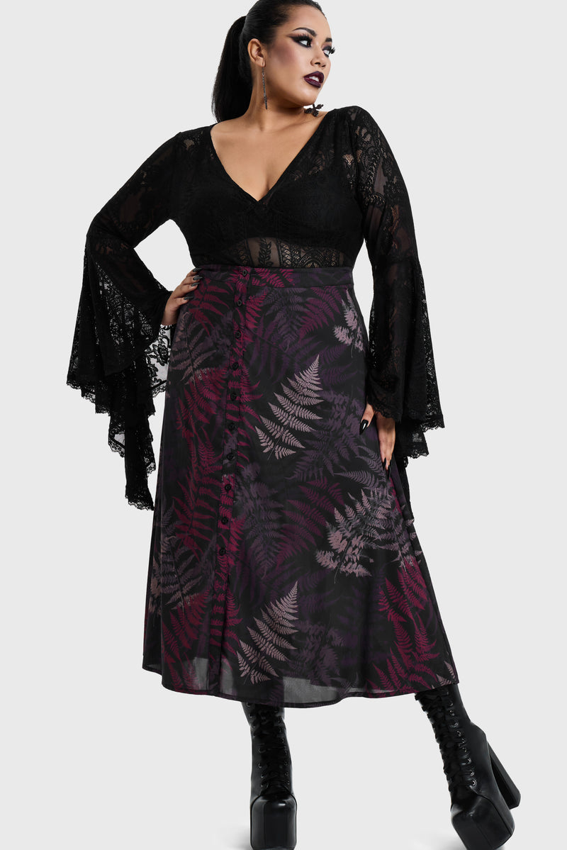 Night's Inferno Midi Skirt