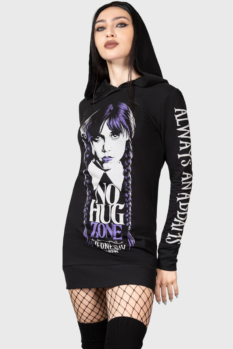 No-Hug Zone Longline Hoodie | Killstar