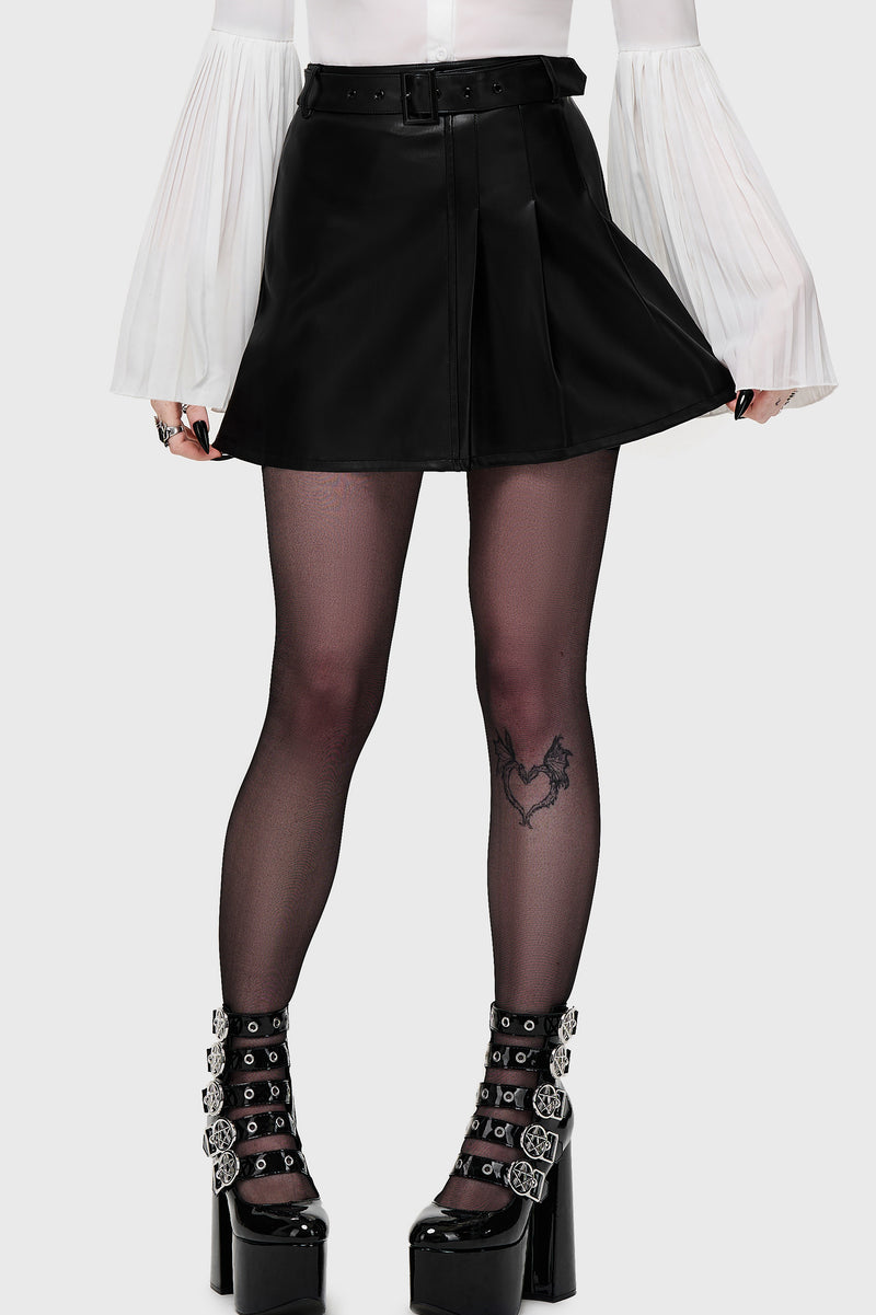 Noir Half Pleat Mini Skirt