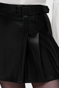 Noir Half Pleat Mini Skirt