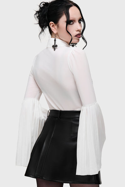 Noir Half Pleat Mini Skirt