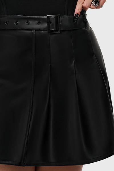 Noir Half Pleat Mini Skirt