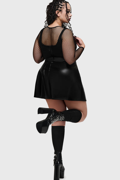 Noir Half Pleat Mini Skirt