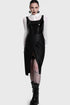 Noir Ruin Split Midi Skirt