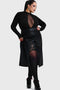 Noir Ruin Split Midi Skirt