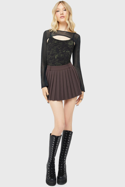 Nightshade's Curse Mini Skirt [BROWN]
